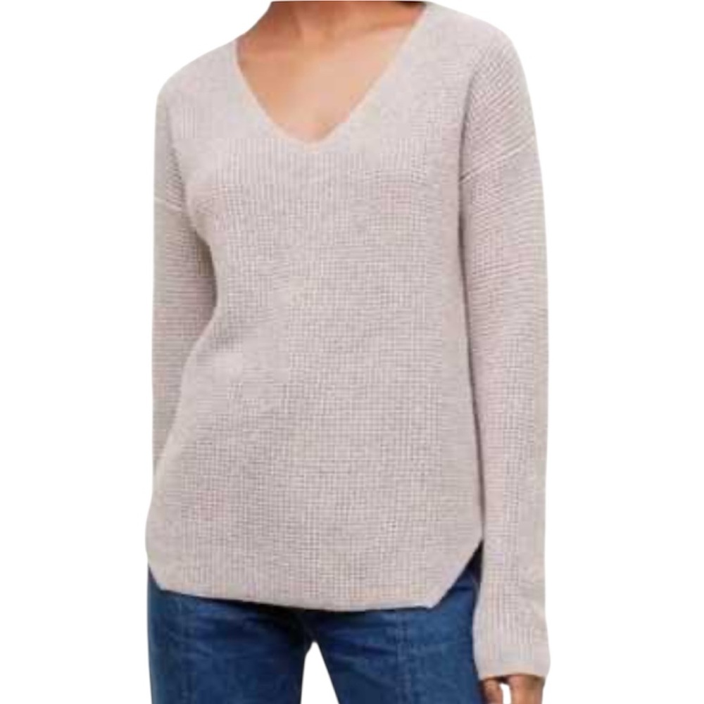 Aritzia sweater 100% merino wool grey/blush size S